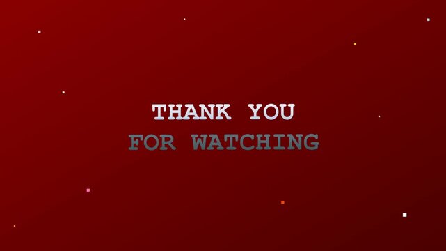 Thank you for watching video outro graphic with red background.