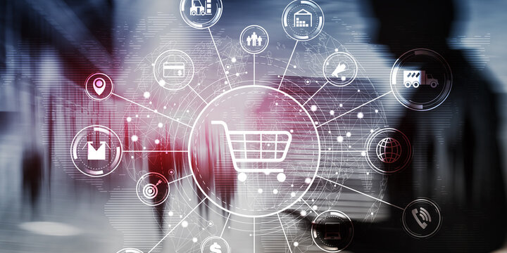 Global Ecommerce Ecosystem Connecting Online Retail, Logistics, Payments and Digital Marketplace Platforms