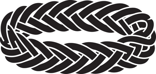 Black braided rope in circular shape © MD