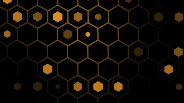 Neon hexagon honeycomb pattern background animation