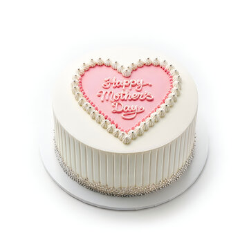 Pink heart cake for mothers day celebration
