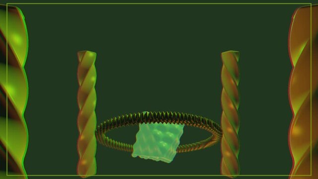 3d geometric abstract green seamlessly looping animation