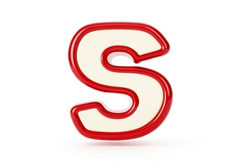Fototapeta premium Shiny 3d red paragraph symbol and legal sign illustration featuring a metallic number shape for business law design and justice concept logo