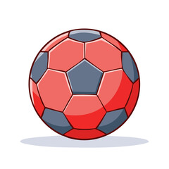 Fototapeta premium Bright Red and Gray Soccer Ball Isolated on White Background Illustration
