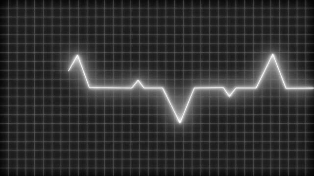 Holographic Neon ECG Waveform Animation, Digital Heartbeat Monitor Display