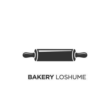 Bakery Loshume rolling pin logo design.