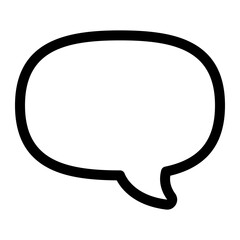 Fototapeta premium Speech Bubble Black Outline Icon, Chat Message, Dialogue