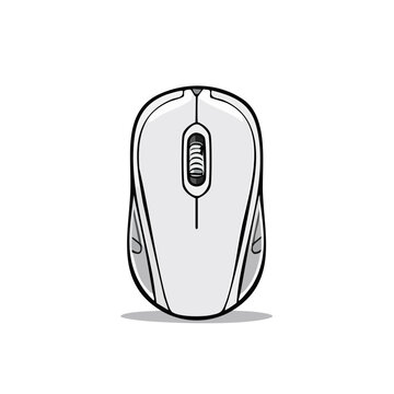 Modern computer mouse with scroll wheel and ergonomic design