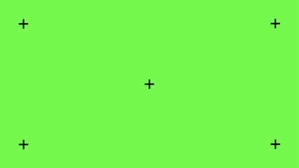 Naklejka premium Chroma key background with cross markers for VFX tracking, ideal for professional video compositing, film production, and visual effects workflows.