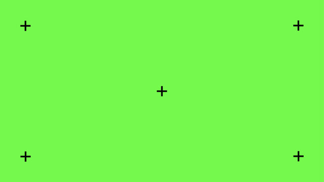 Chroma key background with cross markers for VFX tracking, ideal for professional video compositing, film production, and visual effects workflows.