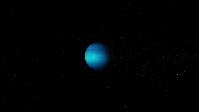 Rotated 3d realistic neptune planet on space galaxy star