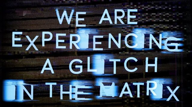 we are experiencing a glitch in the matrix text 