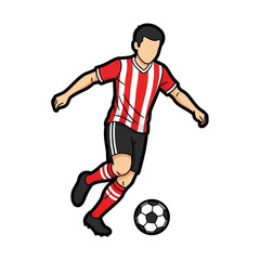 Obraz premium soccer player with ball vector illustration 