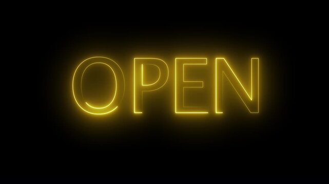 Modern square neon open sign loop for business