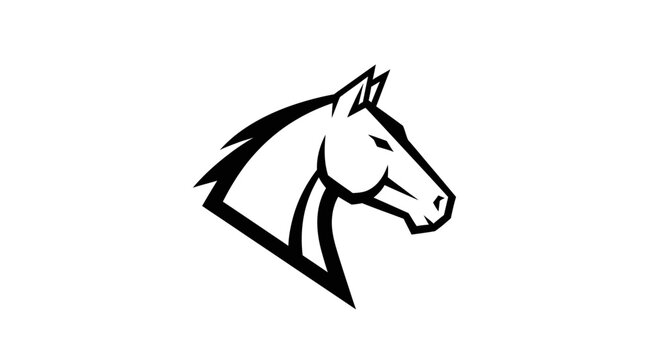 Stallion head mascot logo vector design on white background