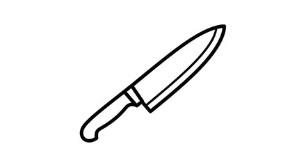 Fototapeta premium Chef Knife Illustration - Simple Line Art Drawing