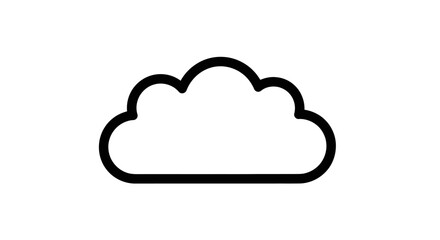 Fototapeta premium Simple Cloud Icon Outline, Minimalist Weather Symbol, Vector Graphic
