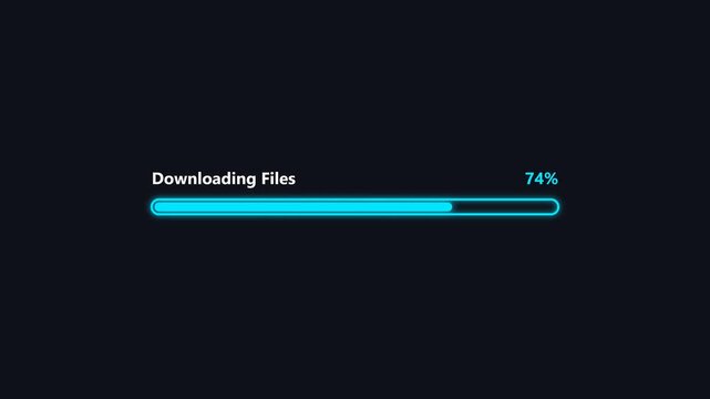 minimalist download progress error failed with glowing white line on dark background