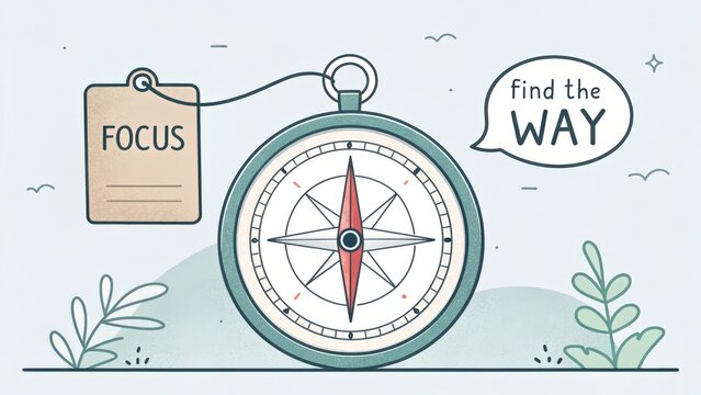 Vintage Compass Illustration for Direction and Guidance Concept