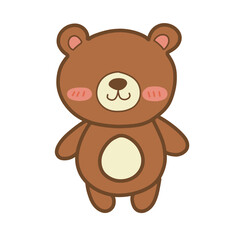 Fototapeta premium Faceless cute brown bear illustration for children's design