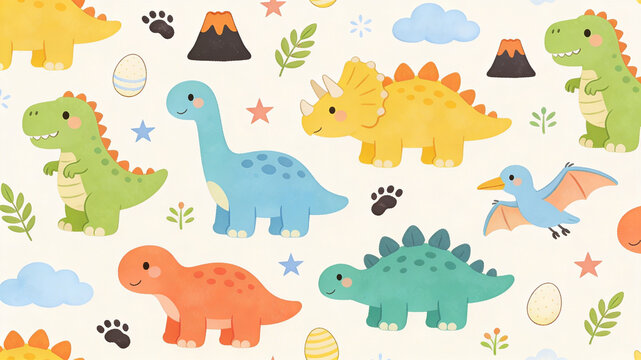 pattern with dinosaur