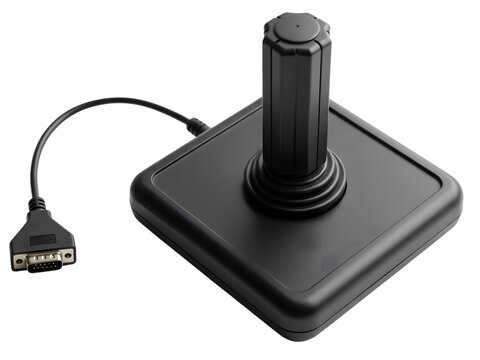 Retro gaming joystick controller isolated on transparent background