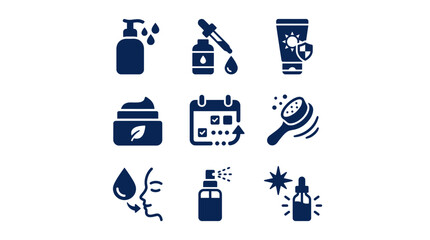 Fototapeta premium Collection of various beauty product icons.