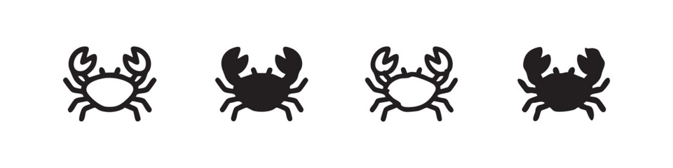 Crab Crustacean Seafood Icons Set for Marine and Ocean Themes © liubomir118809