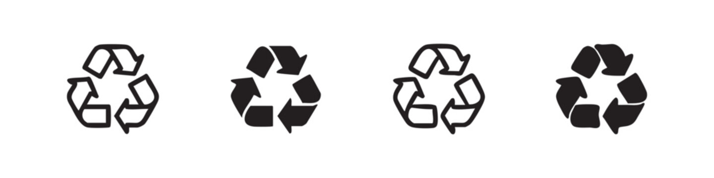 Recycle Symbol Icon Set - Environmental Conservation and Sustainability