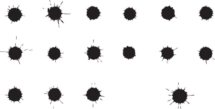 Black circular burst explosion graphic design with spikes