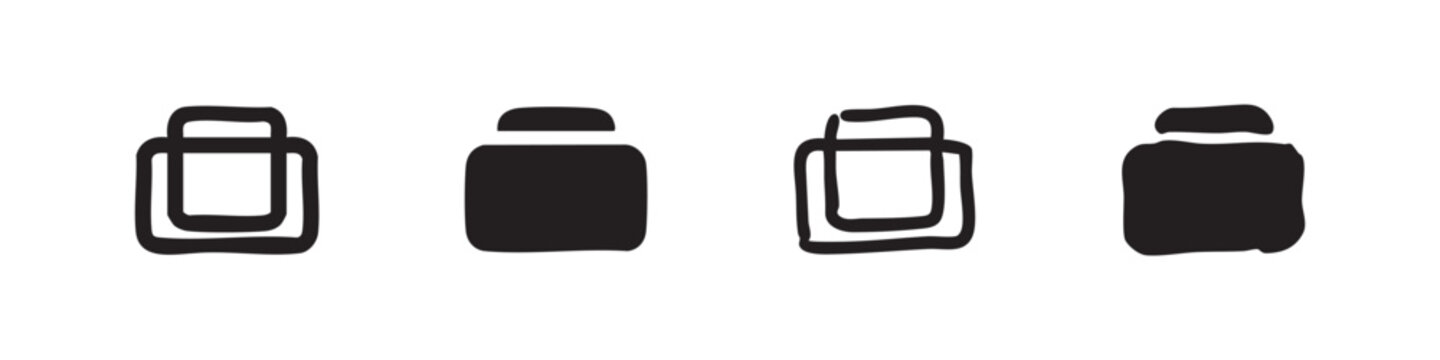 Set of four bottle icons, different styles on white background