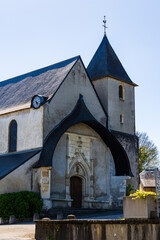 Fototapeta premium Facade of the Saint-Orens Church in the village of Bosdarros