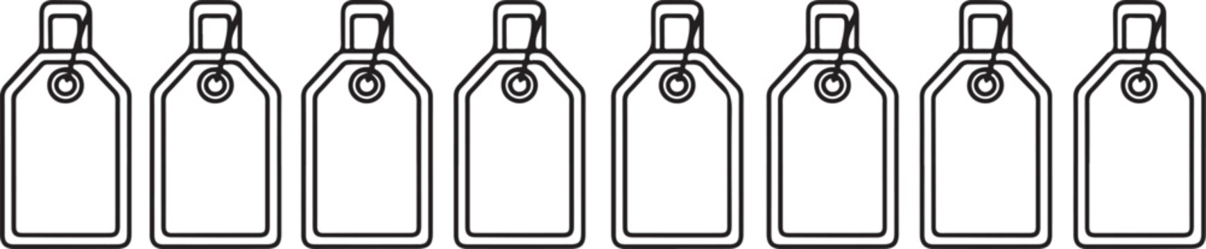 Vector illustration of eight mobile phones in a row Vector
