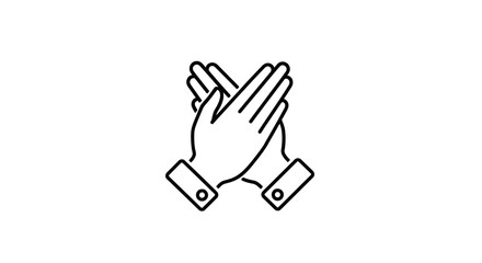 Fototapeta premium Clapping Hands Icon, Applause Symbol, Gesture of Approval and Appreciation