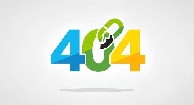 404 error page not found colorful chain link concept