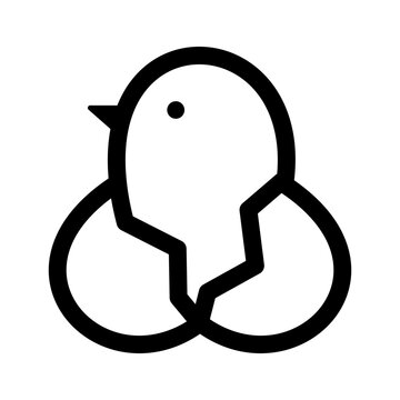 Hatching Chick Icon Cute Baby Bird Vector Illustration for Easter and Spring Concept