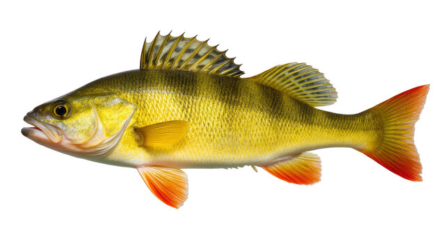 Golden Perch Fish with Orange Fins and Dark Spots