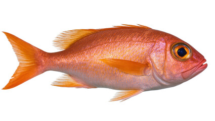 Fototapeta premium Vibrant orange Red Snapper Fish with Yellow Fins and Dark Eye