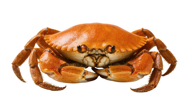 Brown Shore Crab with Claws and Antennae Facing Forward