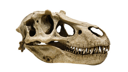 Fossilized Dinosaur Skull with Sharp Teeth and Distinctive Eye Sockets © Natalia