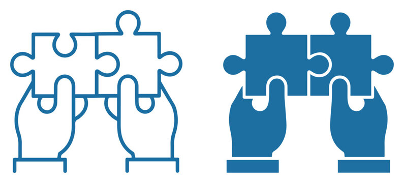 hands puzzle icon teamwork collaboration symbol