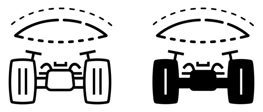 wheel alignment tire repair icon set
