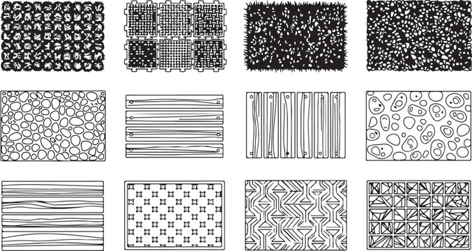 Seamless geometric patterns in black and white design vector Vector