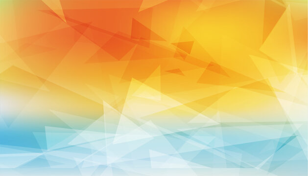 geometric polygon background with warm orange yellow gradient, abstract low poly design, modern vibrant texture