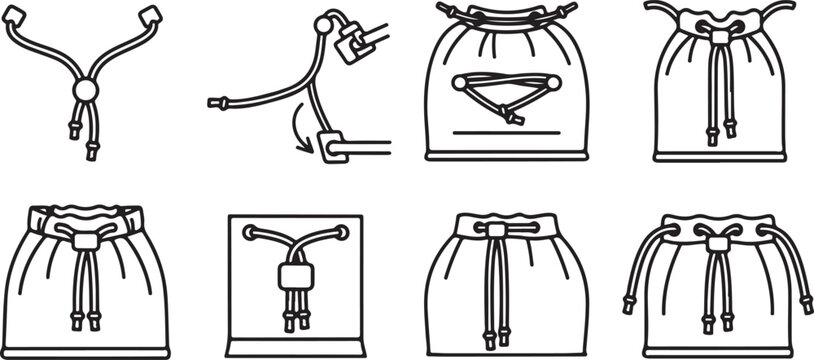 Vector icons of four legged animals standing and sitting poses Vector