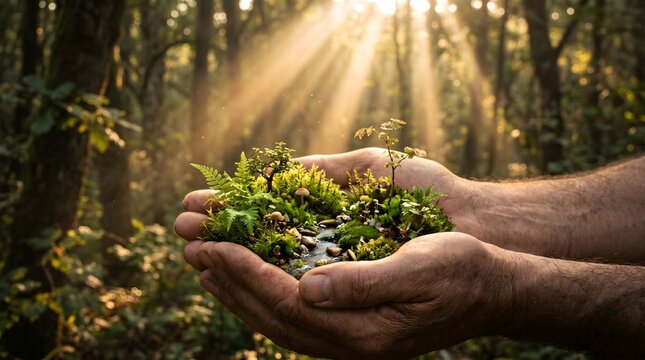 Miniatur Ekosistem Hutan dengan Sungai dalam Genggaman Tangan