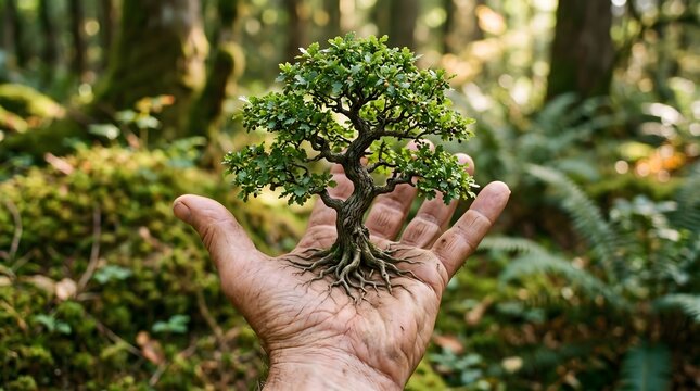Akar Pohon yang Menyatu dengan Kulit Tangan Manusia di Dalam Hutan