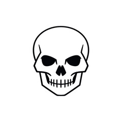 Obraz premium Minimalist Human Skull Vector Illustration