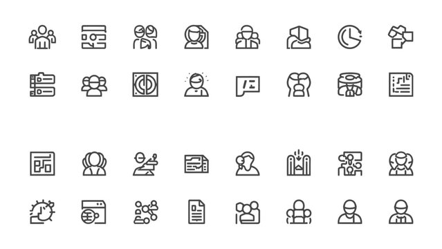 Business Icons Collection: A collection of concise business icons, presenting a wide range of industry related concepts, suitable for modern design.
