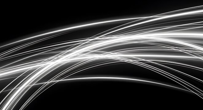 Abstract light trails a dynamic black and white energy flow
